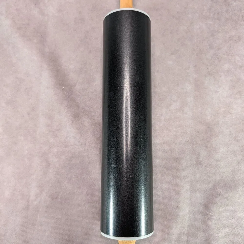 Vintage Pyrex Accessories Black Non Stick Metal Rolling Pin Wood Handles 18 Inch